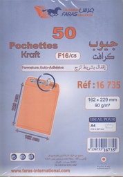 [16735] POUCH F16/C5 FARAS 16.2X22.9CM 90 G +KRAFT -ADH -FEN X50
